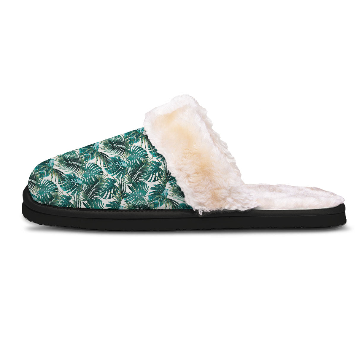 Monstera Leaves Palm Print Pattern Slippers-grizzshop