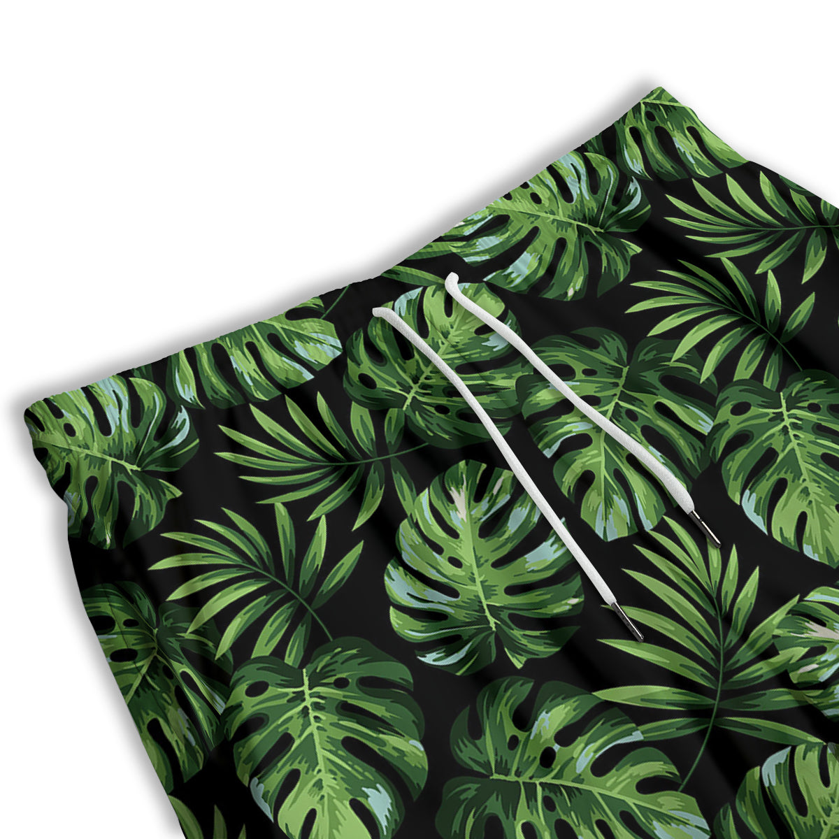 Monstera Leaves Tropical Print Pattern Men's Athletic Shorts