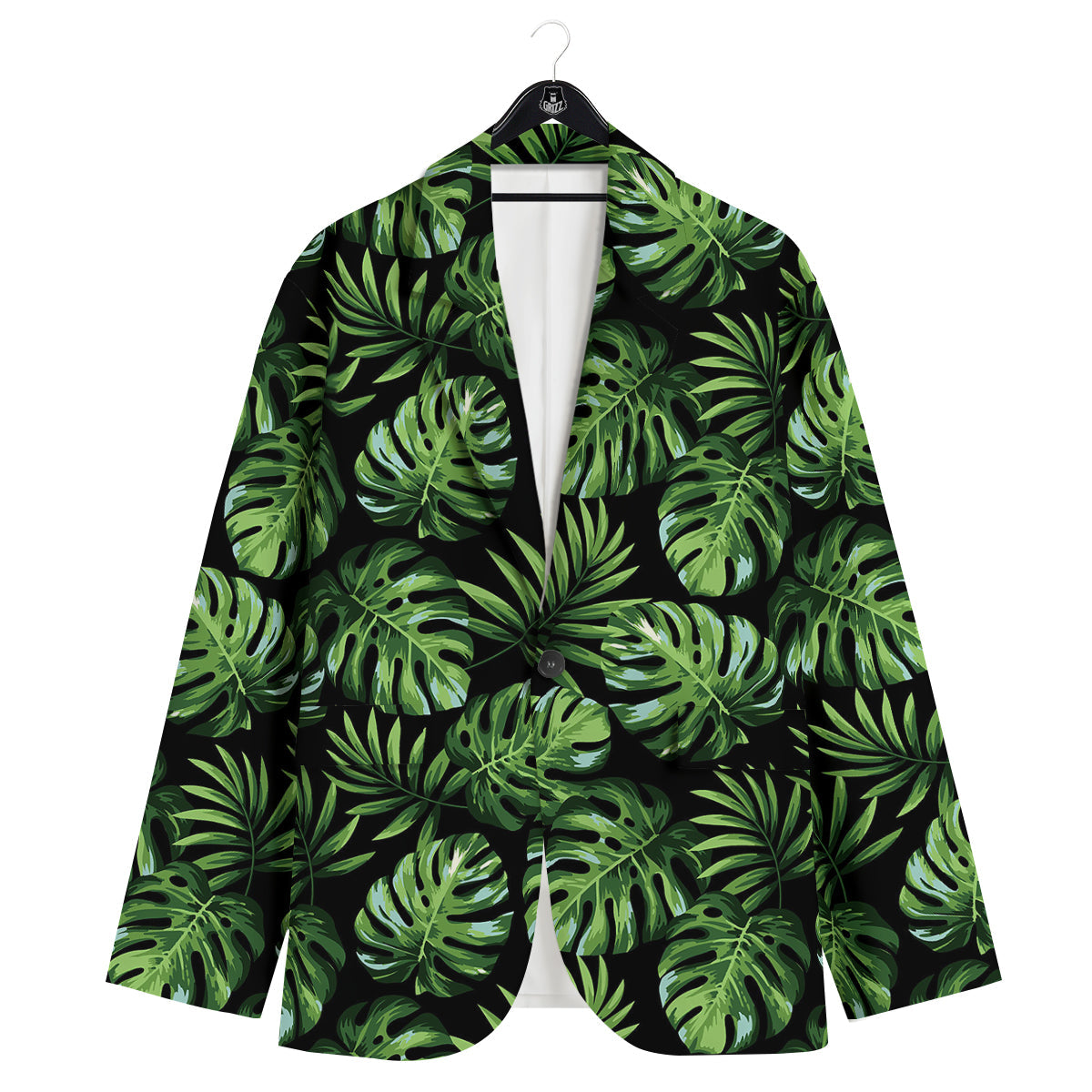 Monstera Leaves Tropical Print Pattern Men's Sport Coat-grizzshop