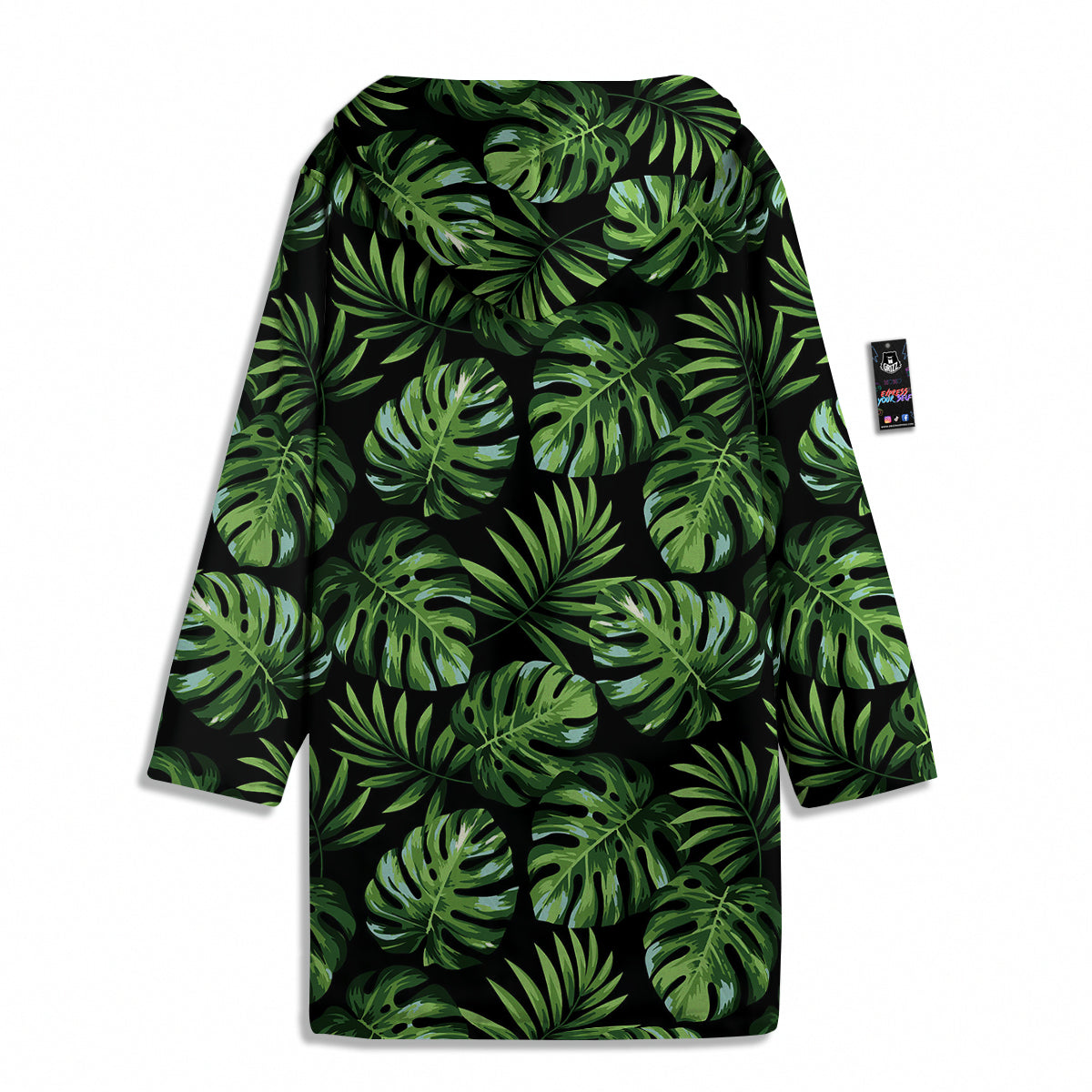 Monstera Leaves Tropical Print Pattern Men's Windbreaker Jacket-grizzshop