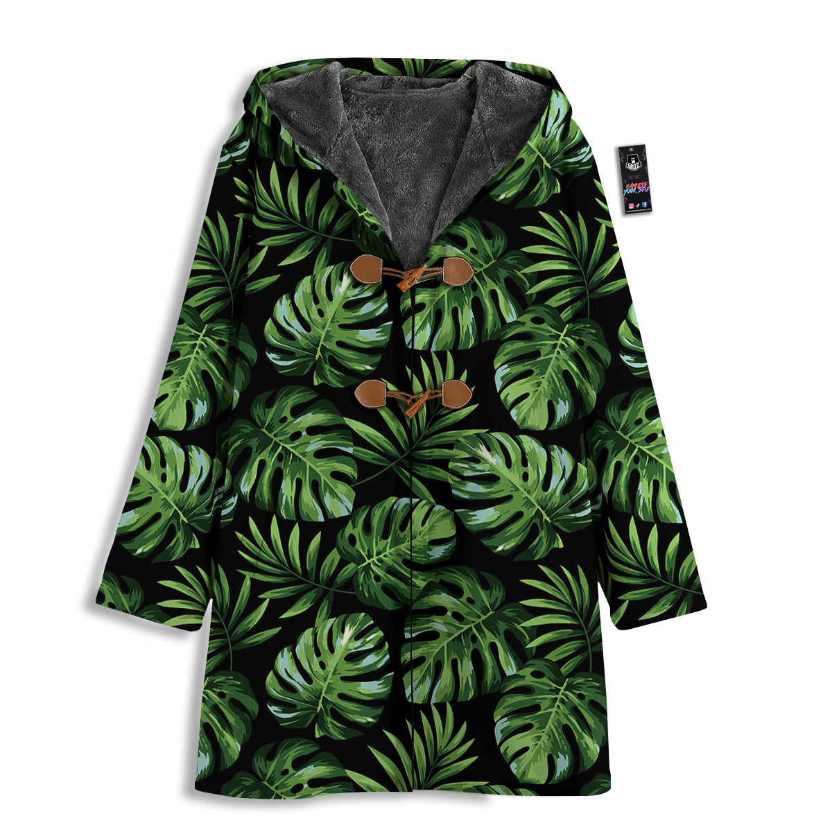 Monstera Leaves Tropical Print Pattern Men's Windbreaker Jacket-grizzshop
