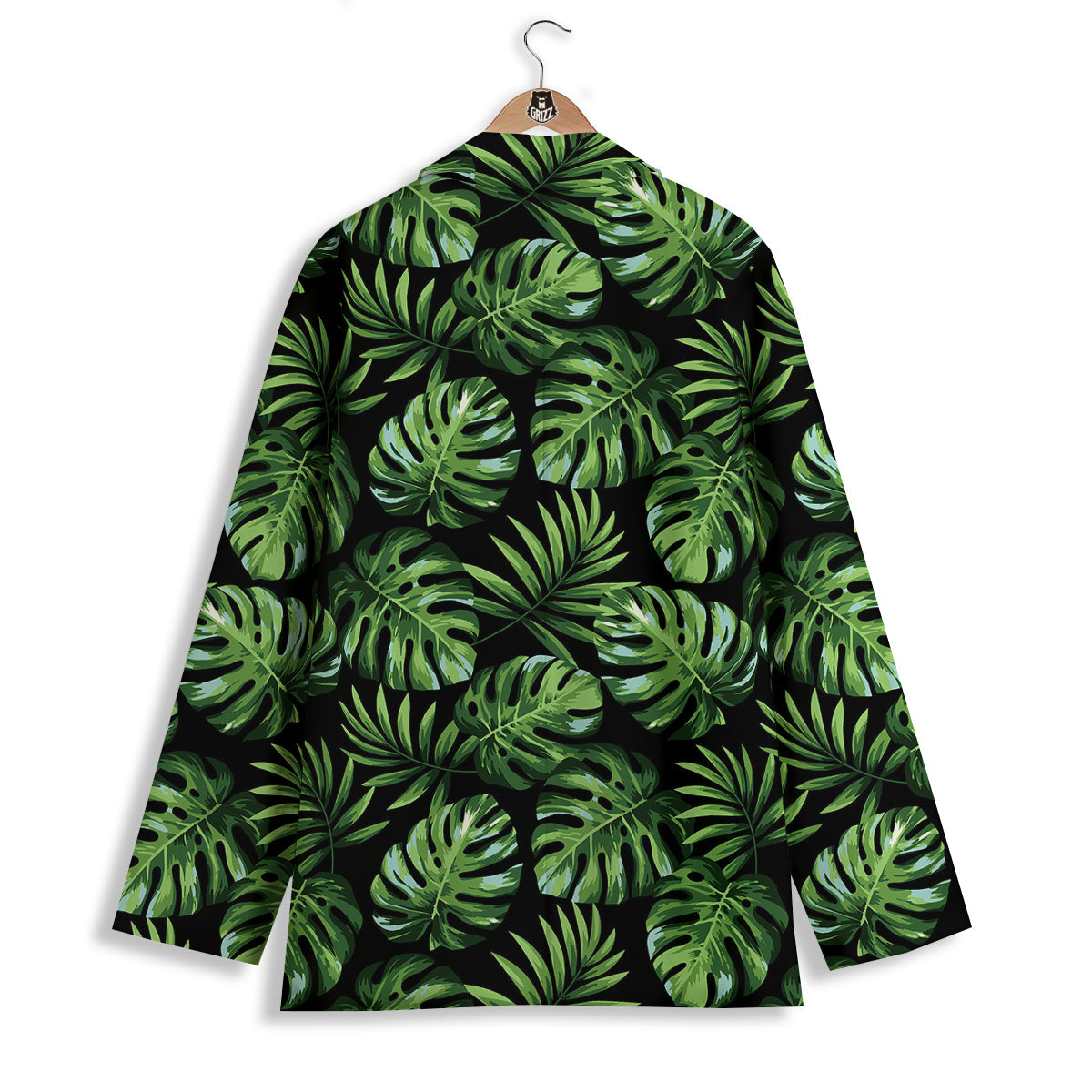 Monstera Leaves Tropical Print Pattern Women's Blazer-grizzshop