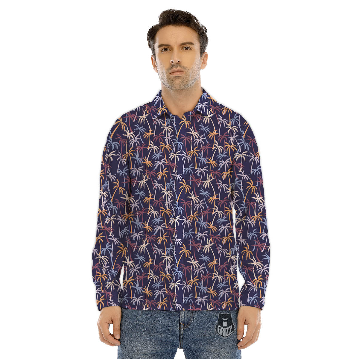 Monstera White And Black Print Pattern Men's Dress Shirts-grizzshop
