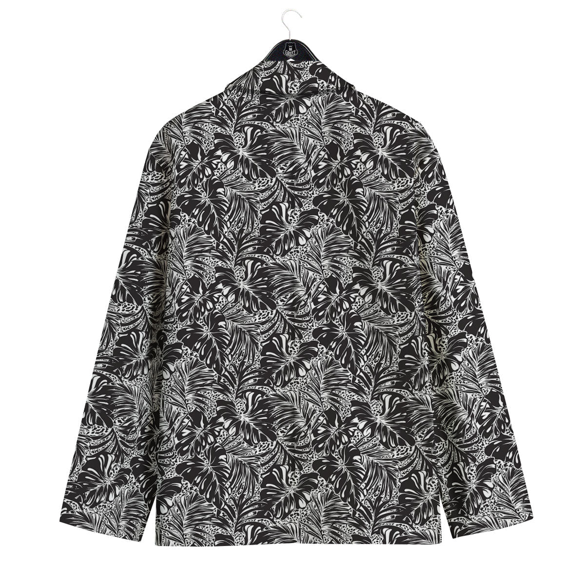 Monstera White And Black Print Pattern Men's Sport Coat-grizzshop