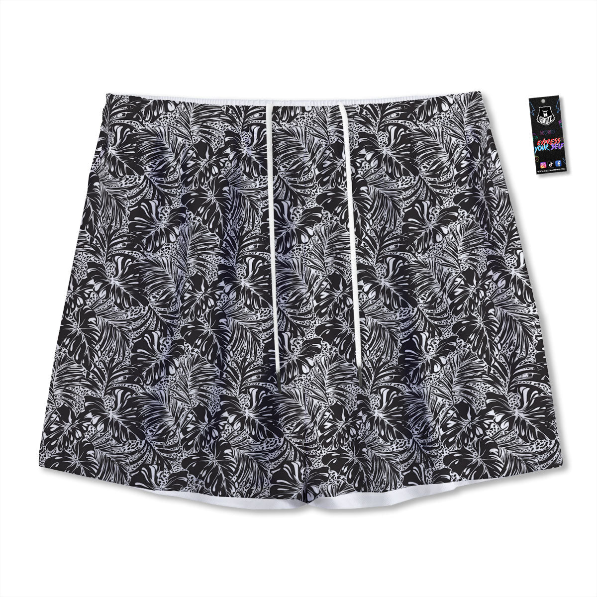 Night Owl Full Moon Print Mesh Shorts