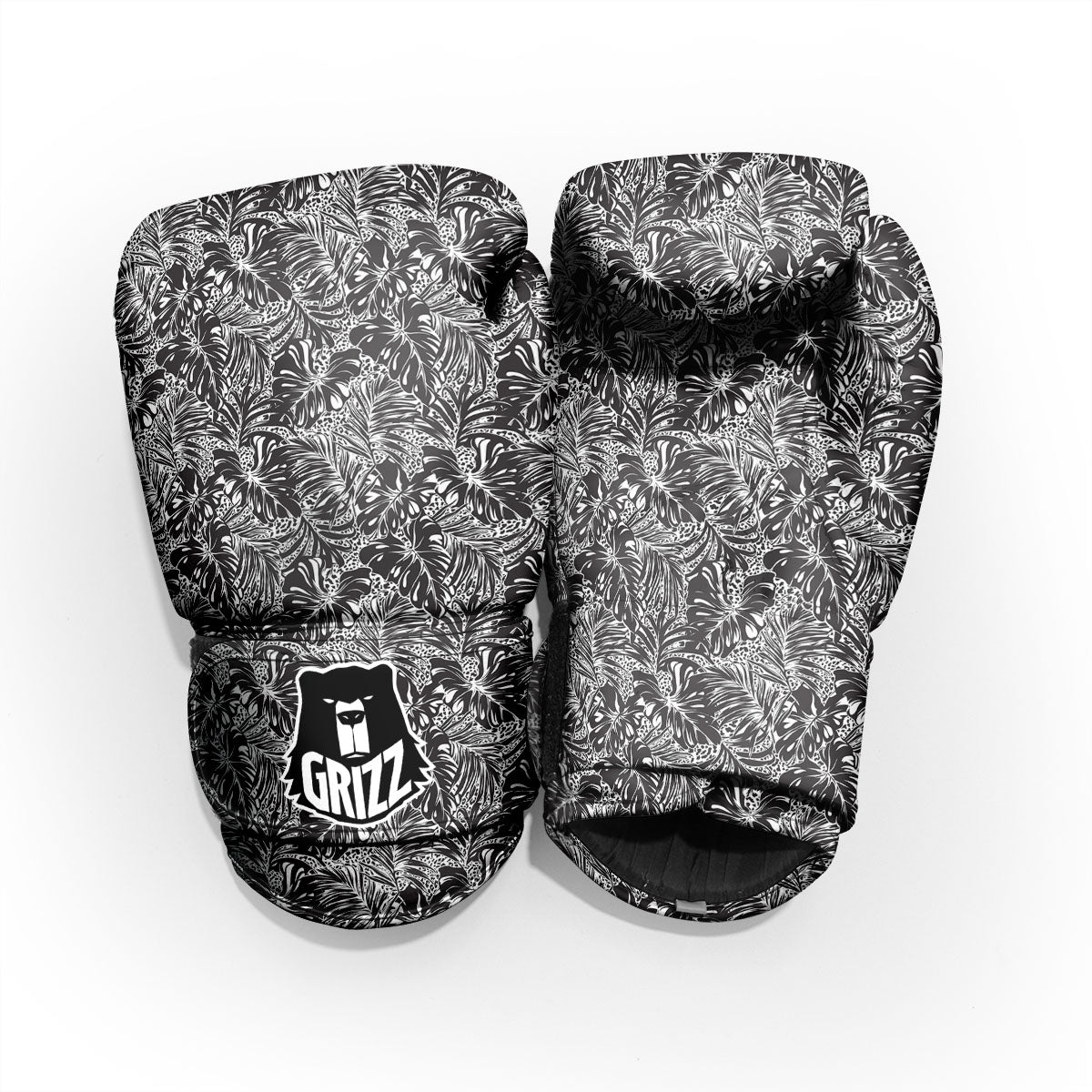 Monstera White And Black Print Pattern Pro Boxing Glove