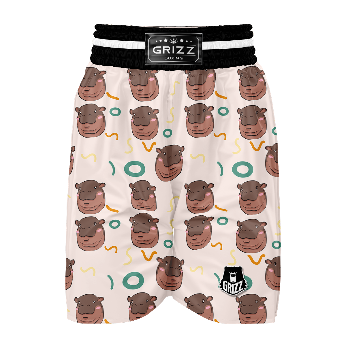 Moo Deng Hippo Boxing Shorts-grizzshop
