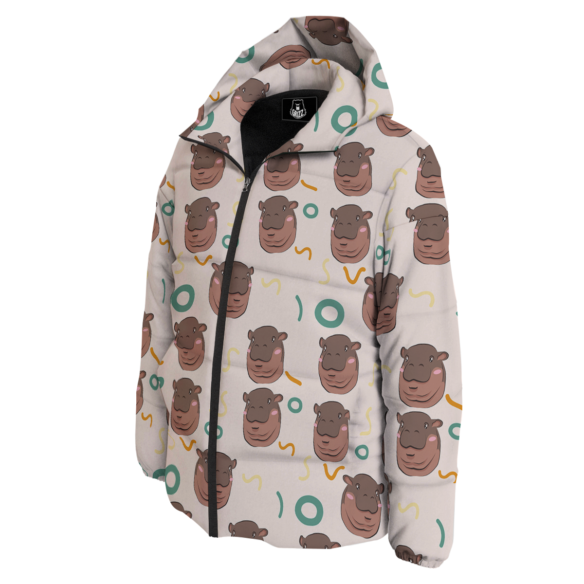 Moo Deng Hippo Down Jacket-grizzshop