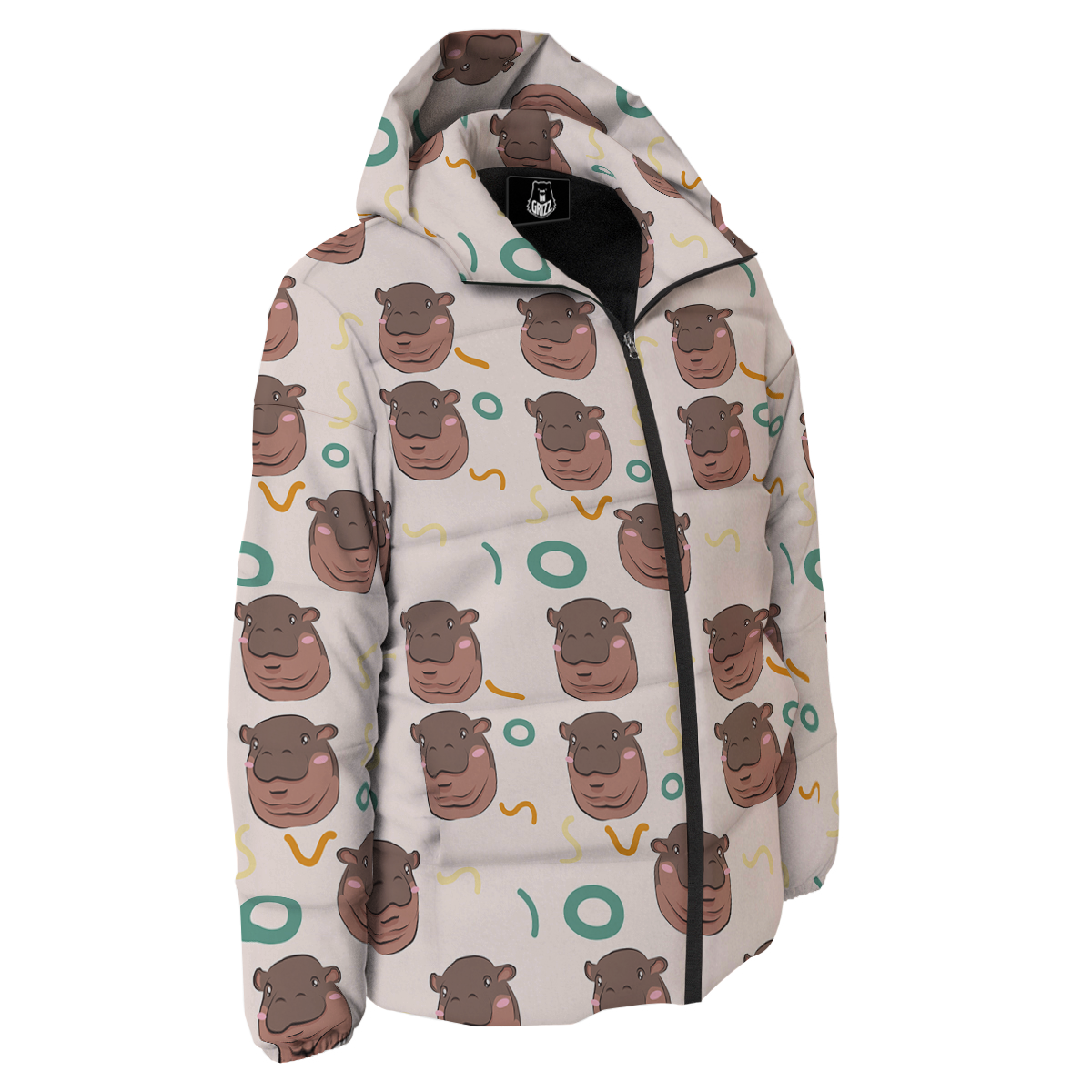 Moo Deng Hippo Down Jacket-grizzshop