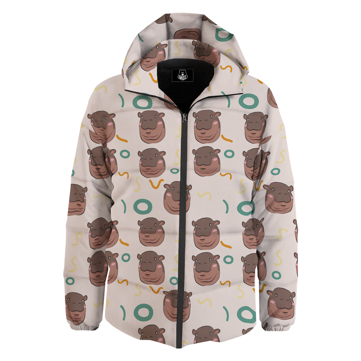 Moo Deng Hippo Down Jacket-grizzshop