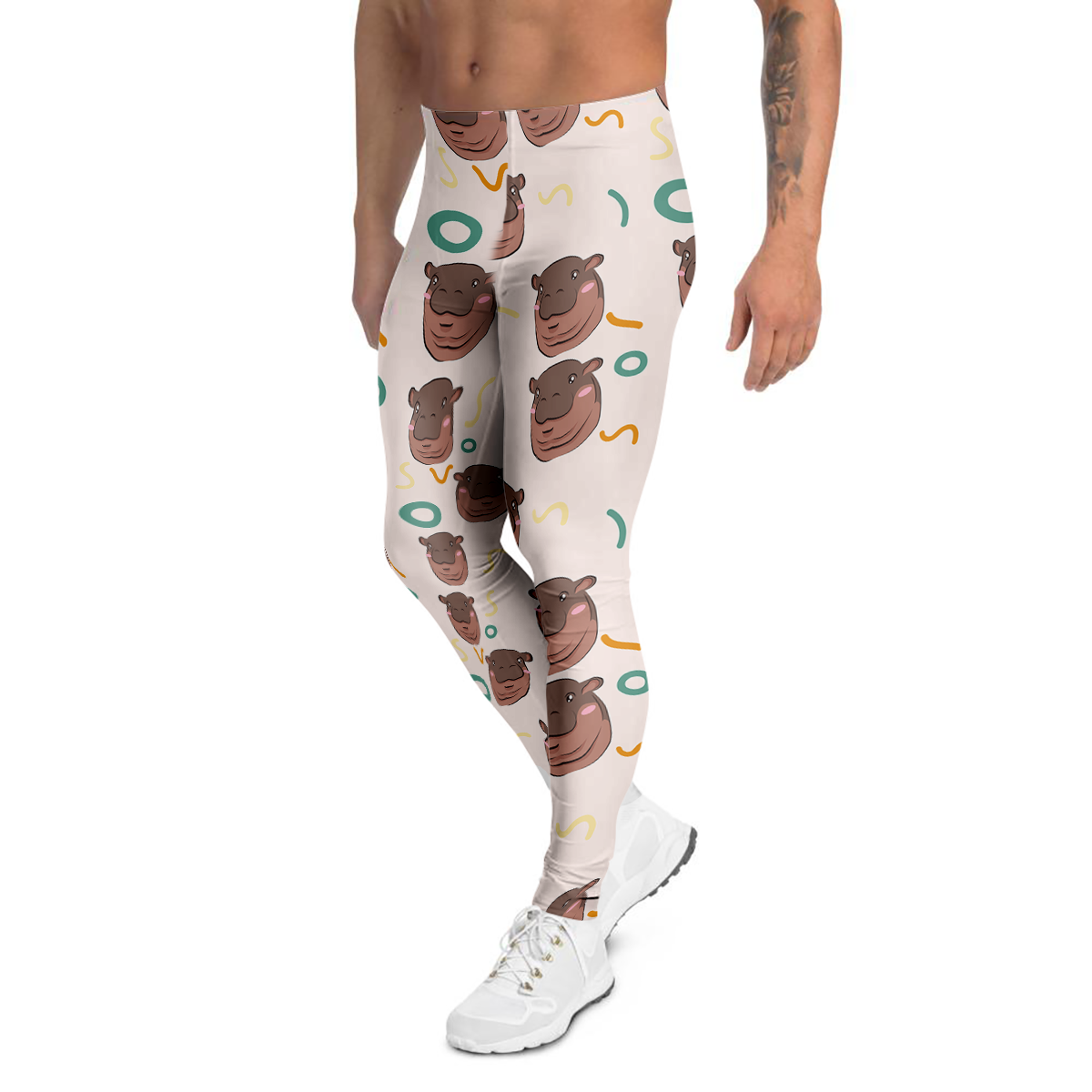 Moo Deng Hippo Men's Leggings-grizzshop