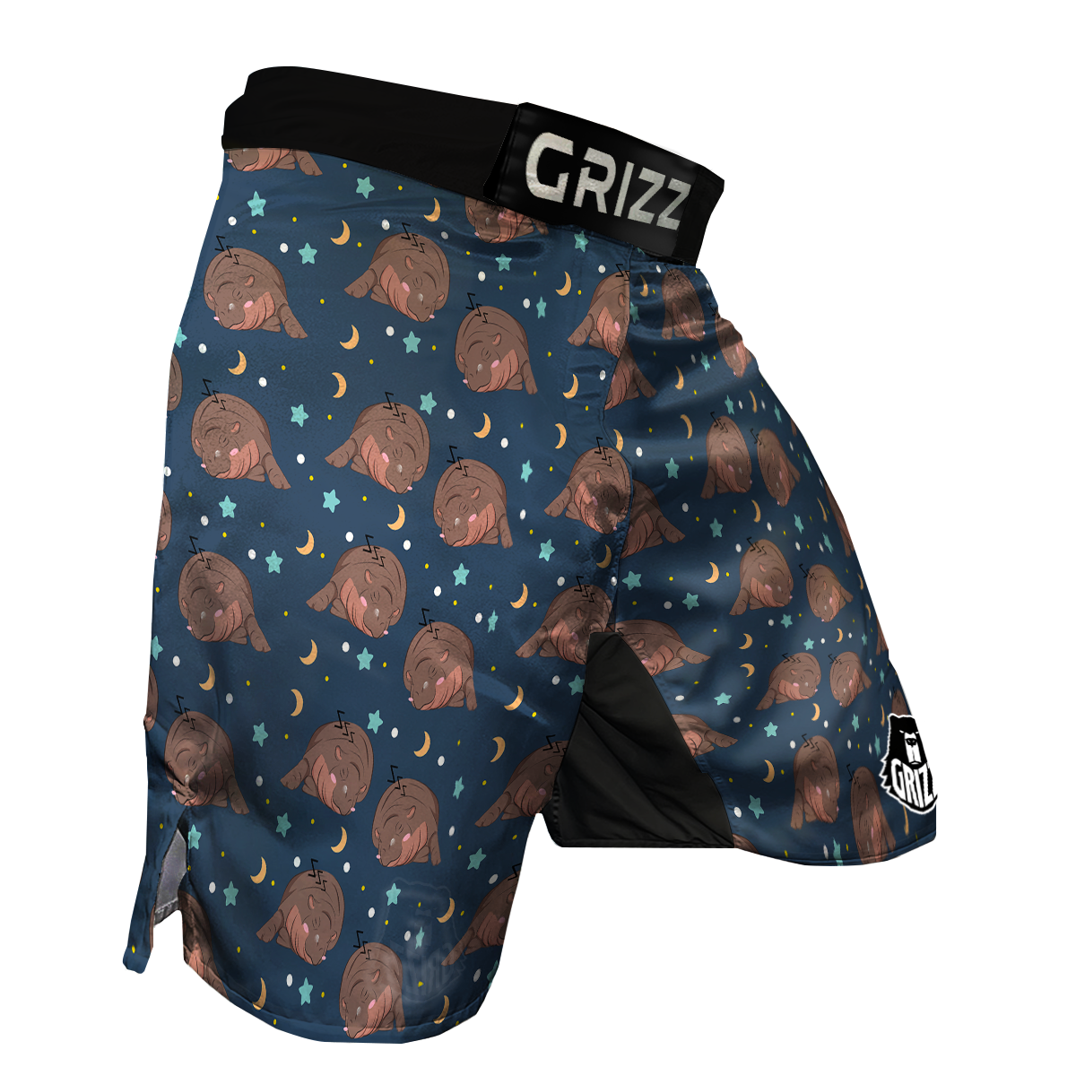 Moo Deng Hippo Sleeping MMA Shorts-grizzshop