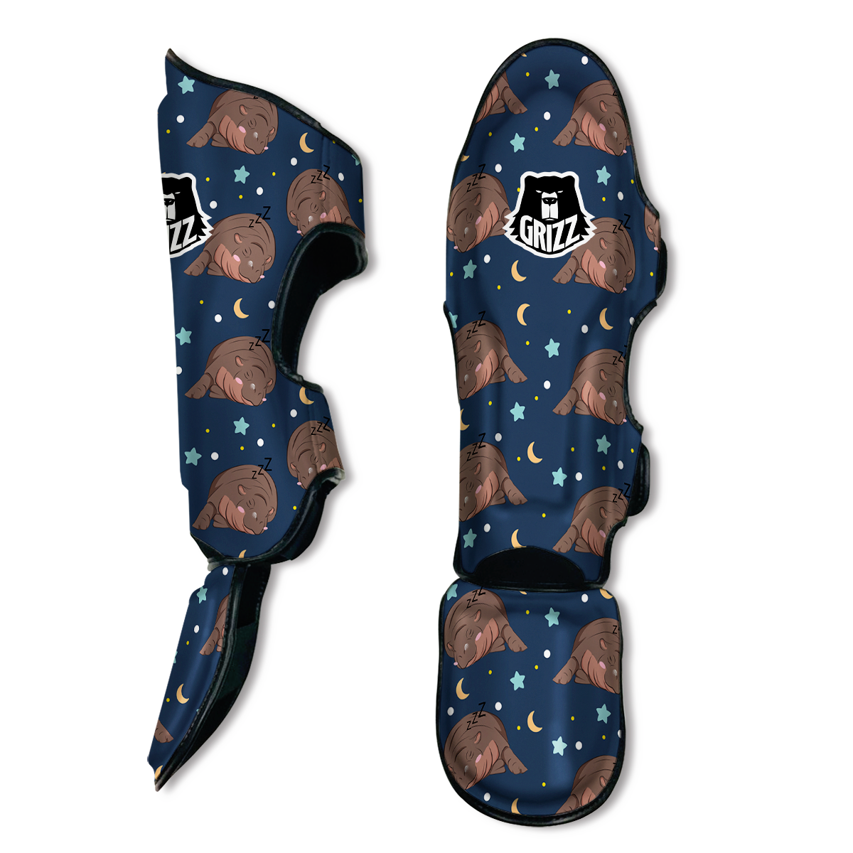 Moo Deng Hippo Sleeping Muay Thai Shin Guards-grizzshop