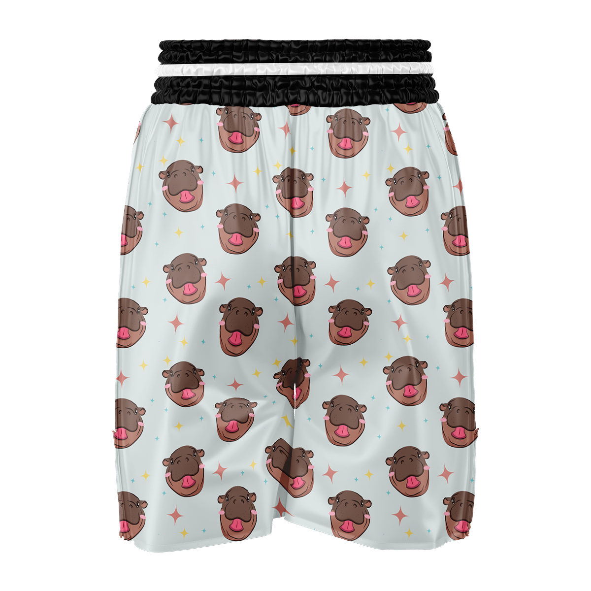 Moo Deng Hippo Smiling Boxing Shorts-grizzshop