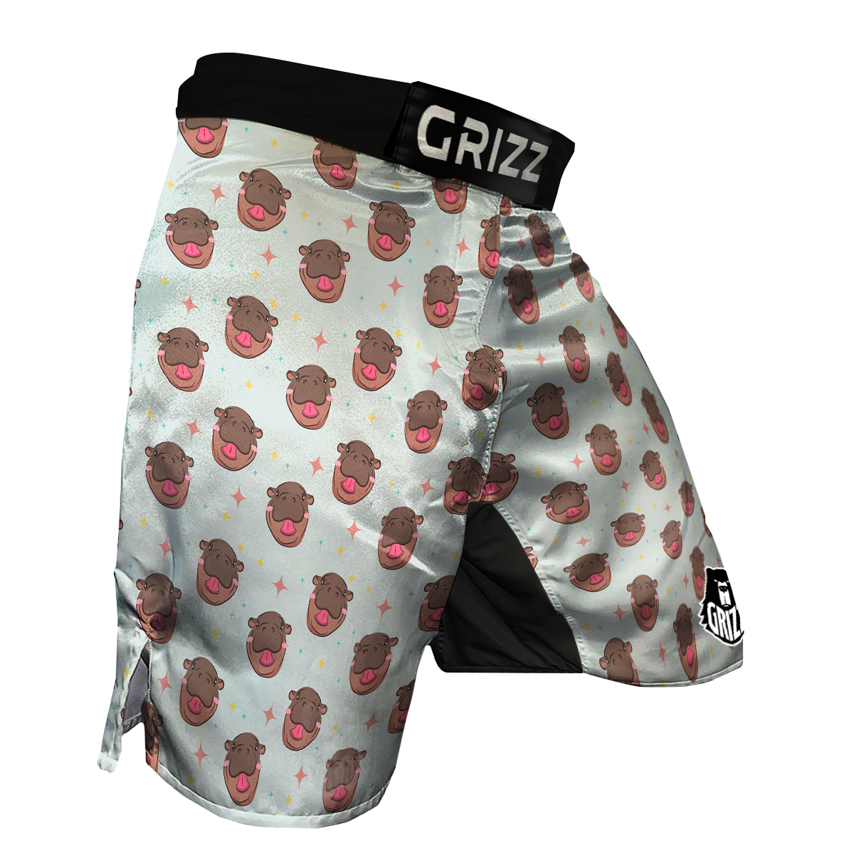 Moo Deng Hippo Smiling MMA Shorts-grizzshop
