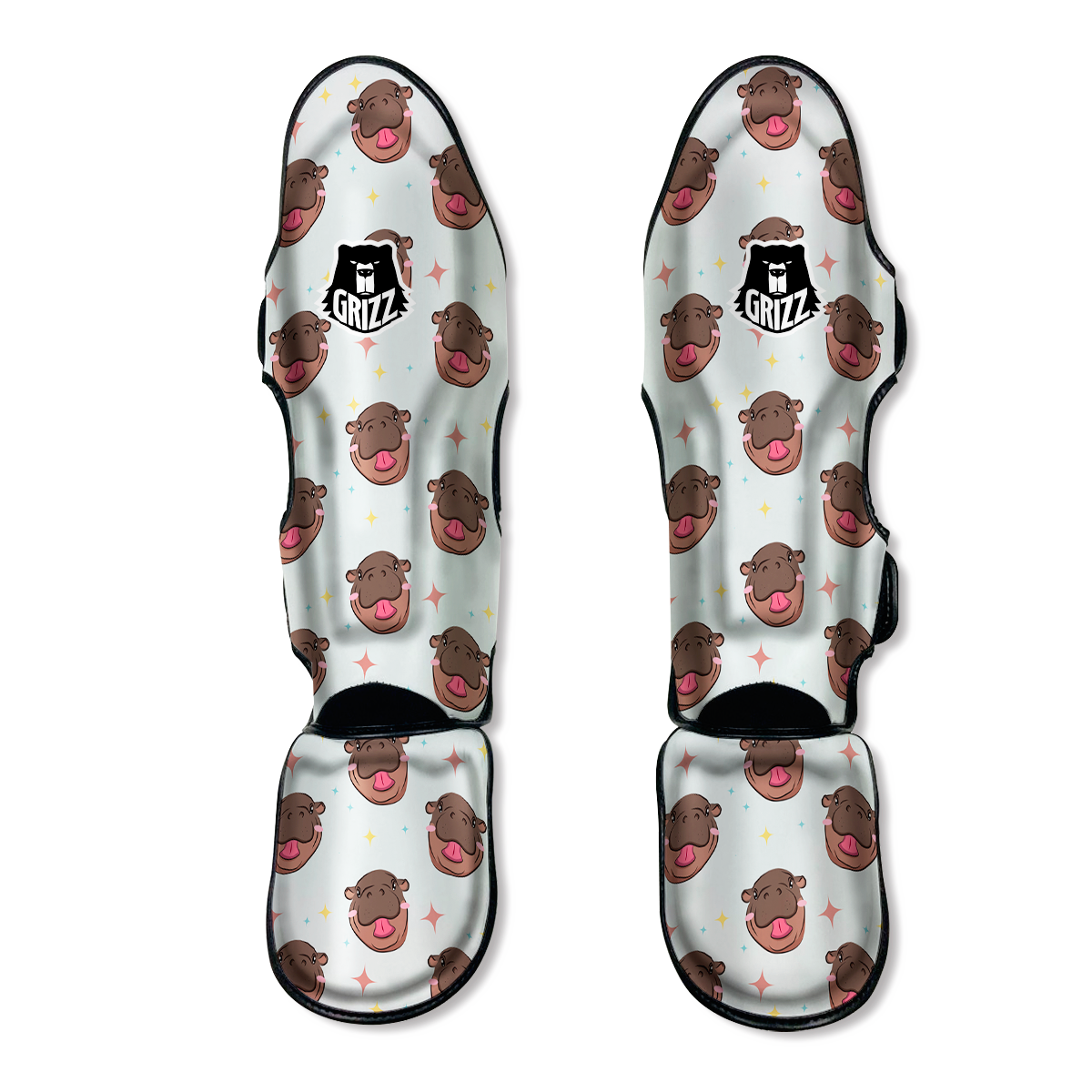 Moo Deng Hippo Smiling Muay Thai Shin Guards-grizzshop