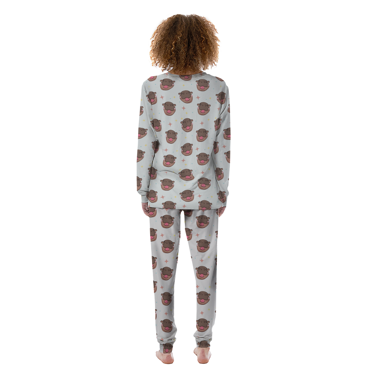 Moo Deng Hippo Smiling Women's Pajamas-grizzshop