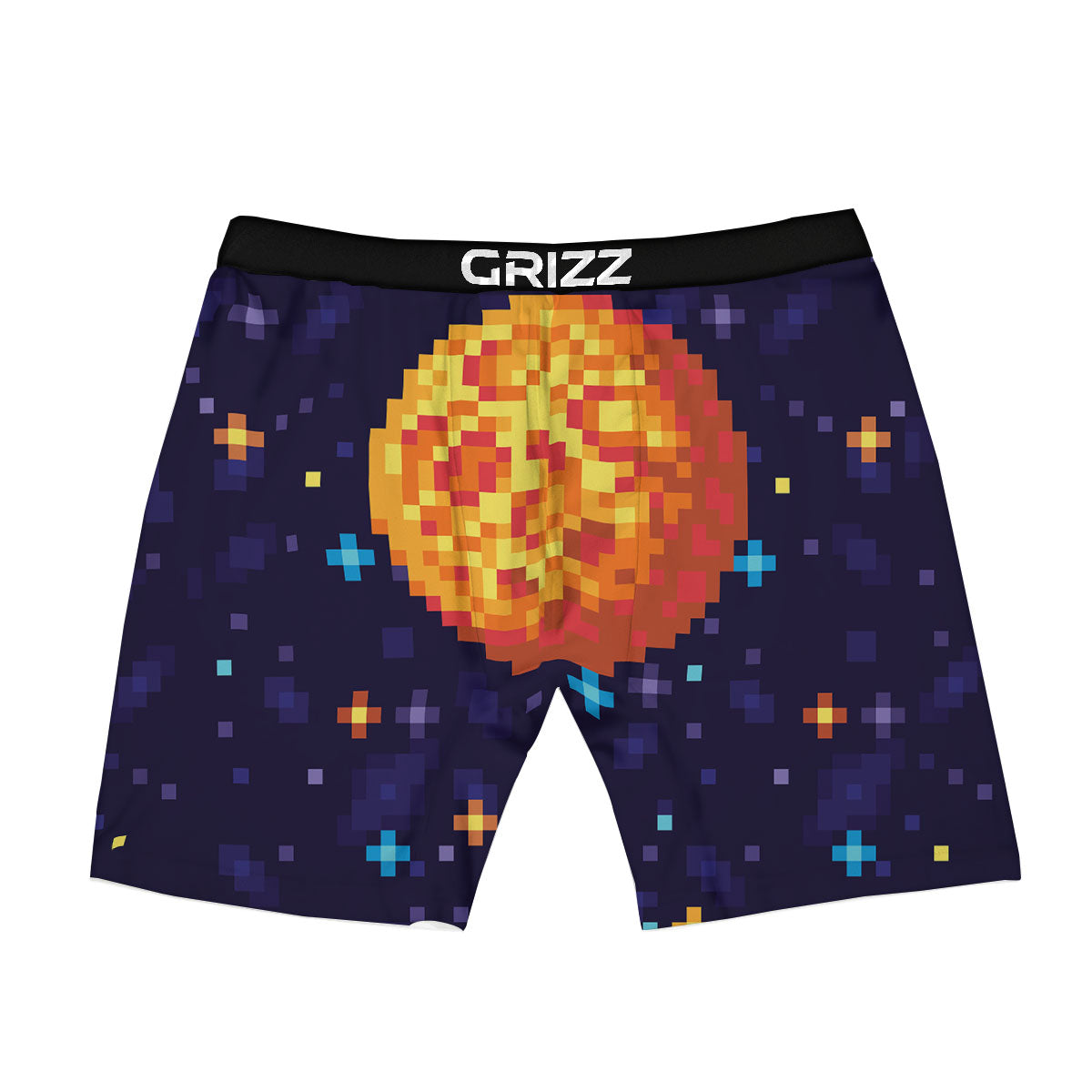 Moon 8-Bit Pixel Print Boxer Briefs-grizzshop