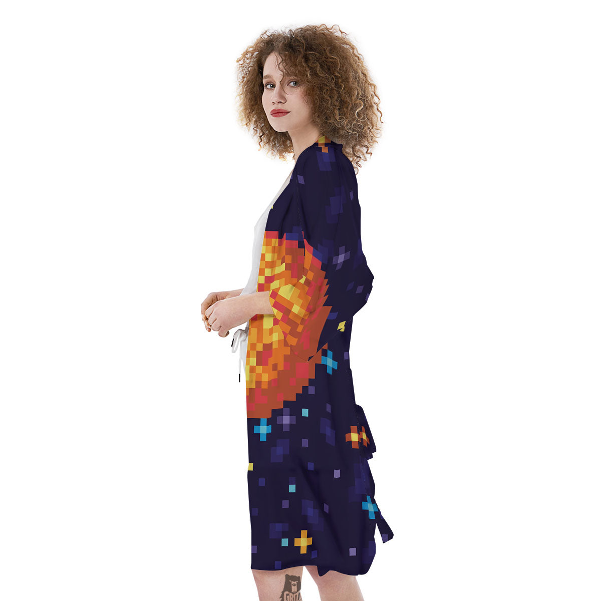 Moon 8-Bit Pixel Print Kimono-grizzshop