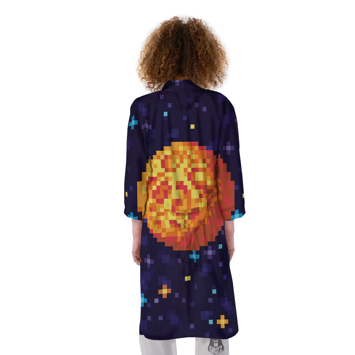 Moon 8-Bit Pixel Print Kimono-grizzshop