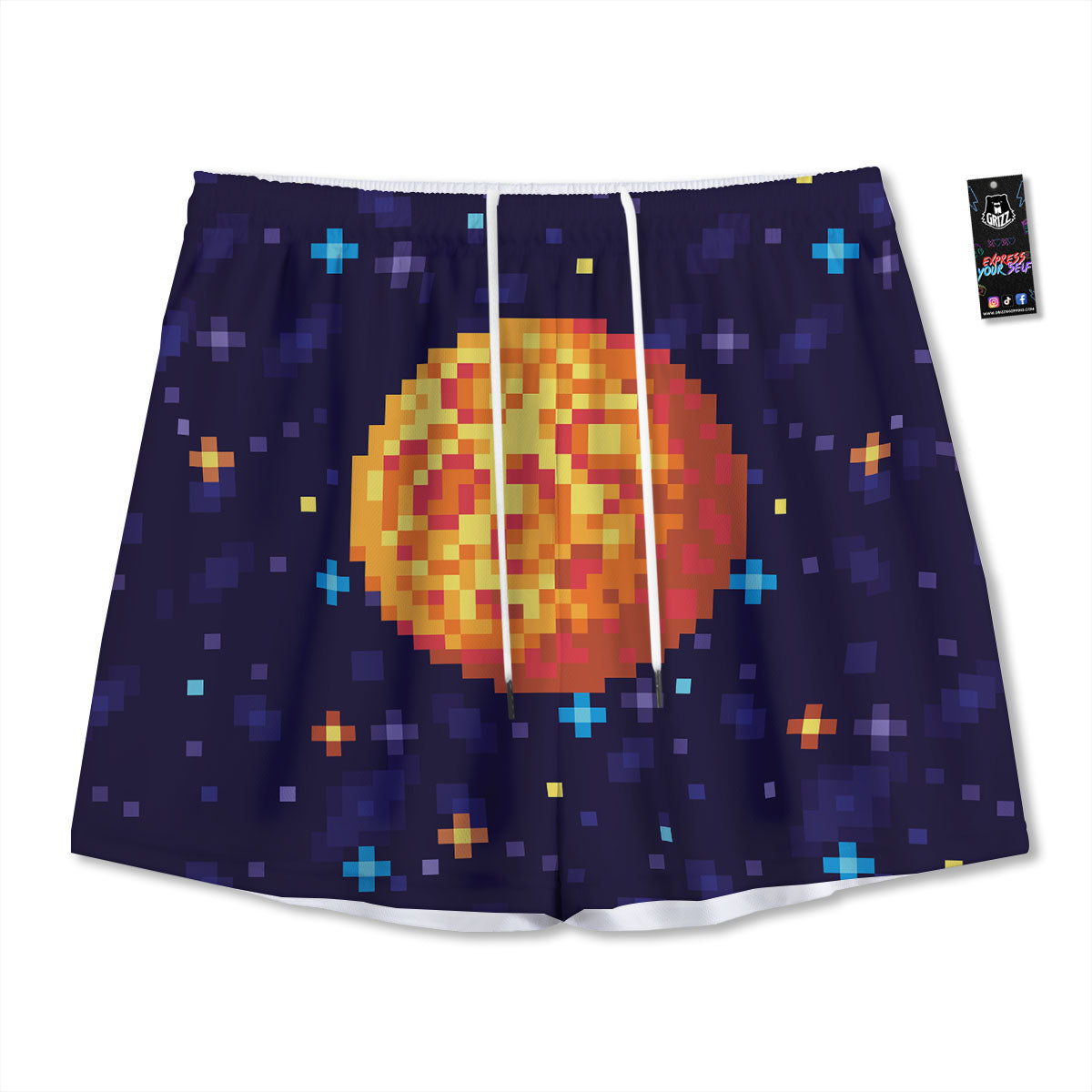 Nightclub EDM Party Print Mesh Shorts