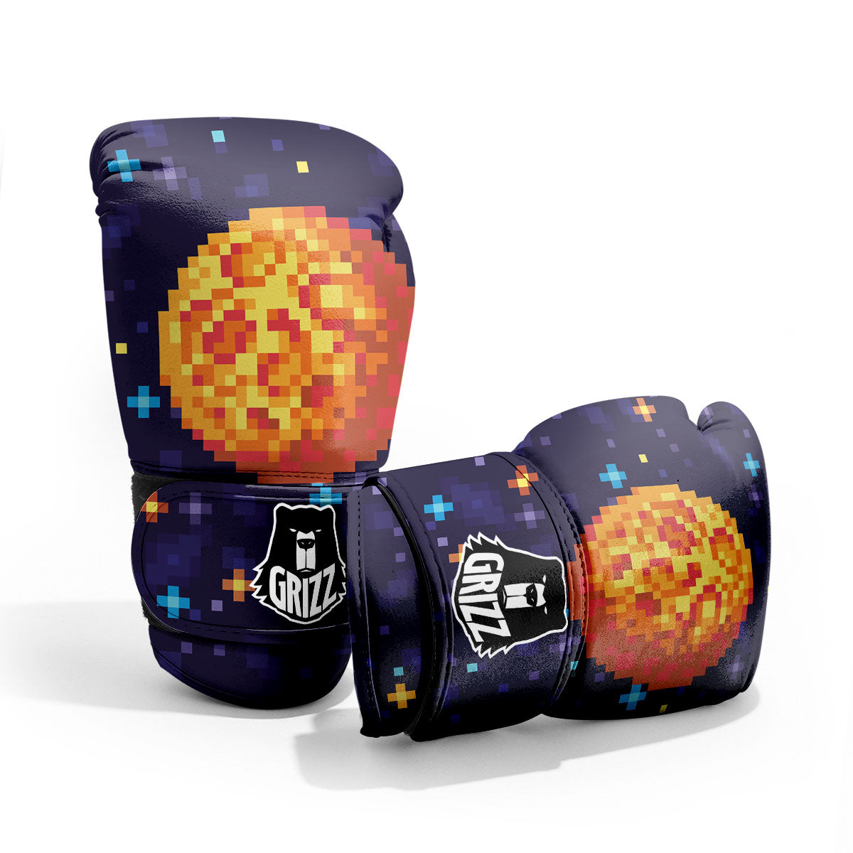 Moon 8-Bit Pixel Print Pro Boxing Glove