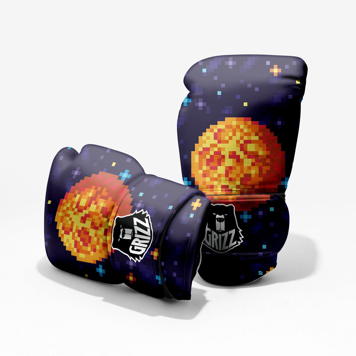 Moon 8-Bit Pixel Print Pro Boxing Glove