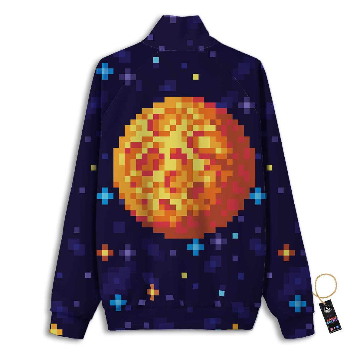 Moon 8-Bit Pixel Print Track Jacket-grizzshop