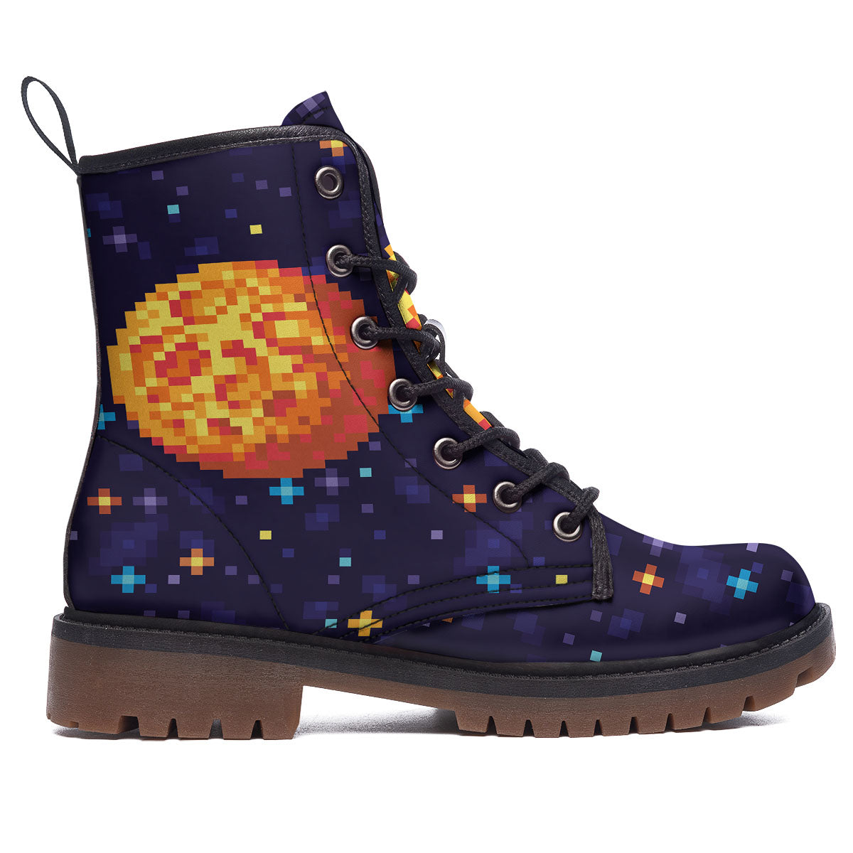 Moon 8-Bit Pixel Print Work Boots-grizzshop