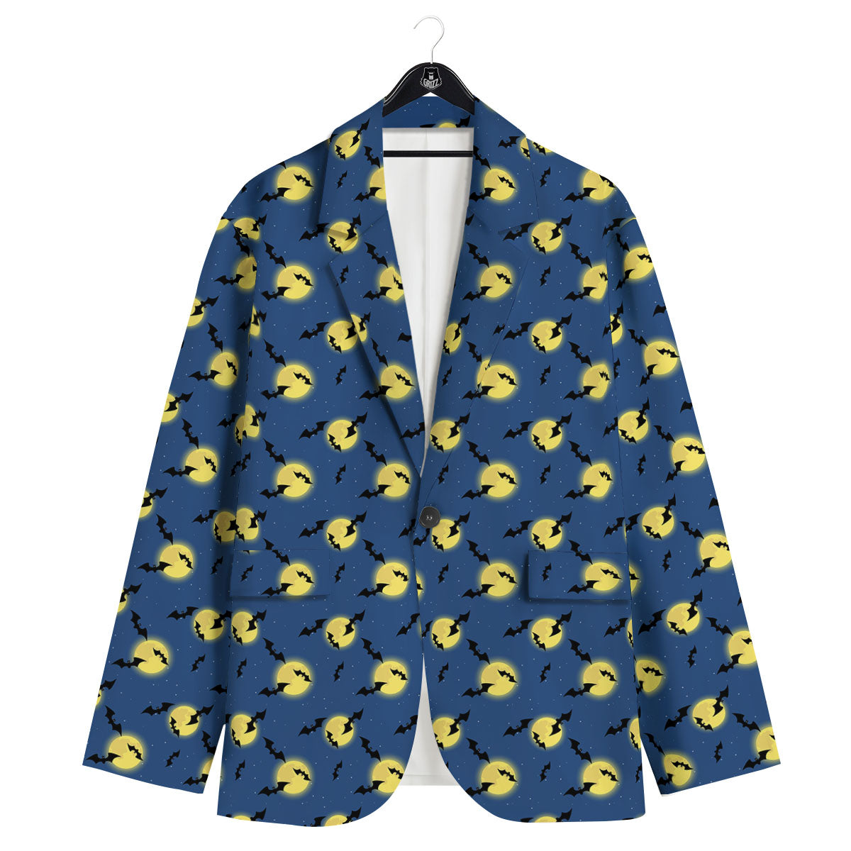 Moon And Bat Halloween Print Pattern Men's Sport Coat-grizzshop