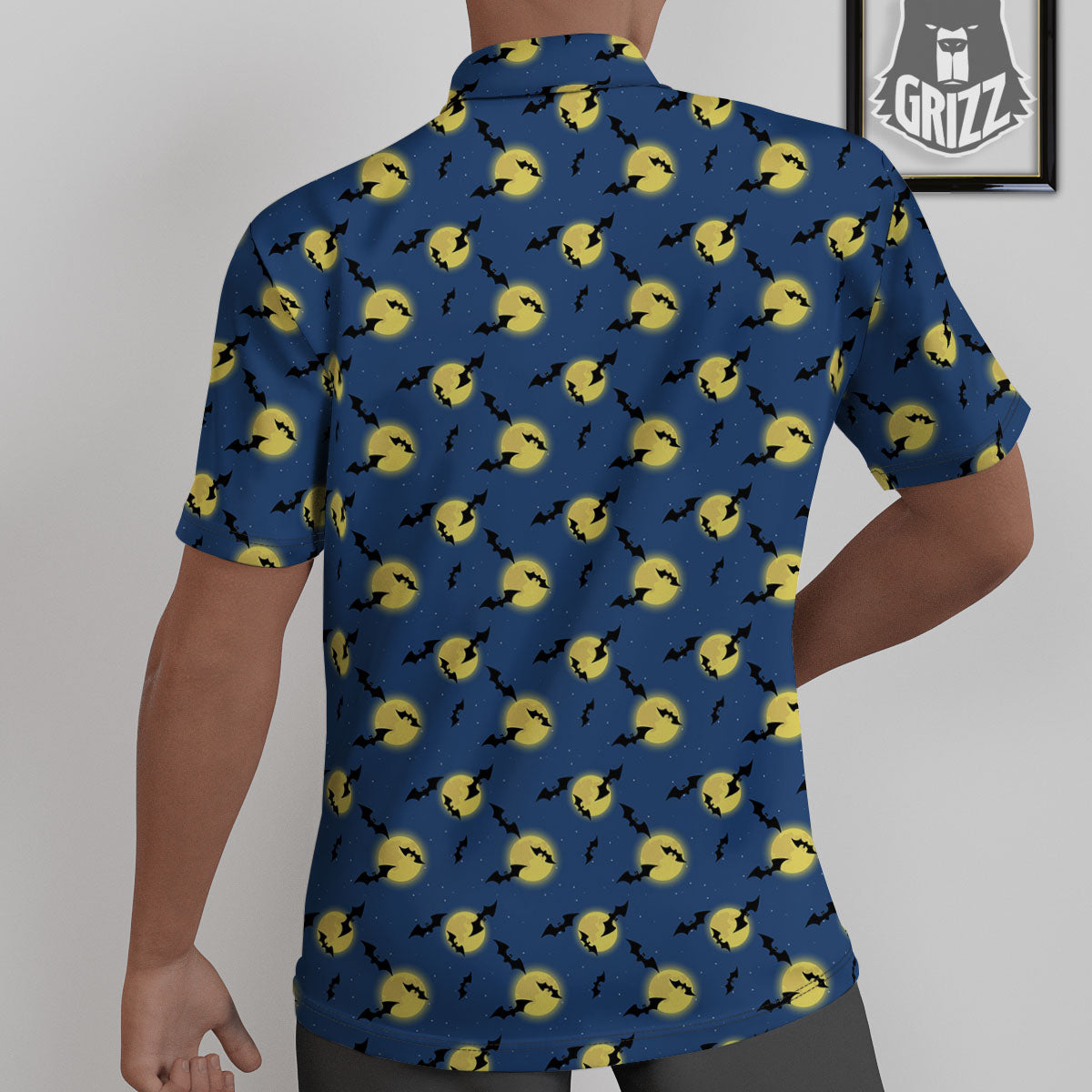 Moon And Bat Halloween Print Pattern Untucked Shirts-grizzshop