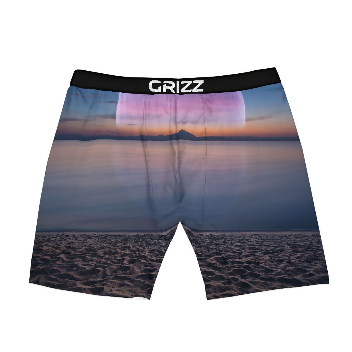 Moon And Beach Print Boxer Briefs-grizzshop