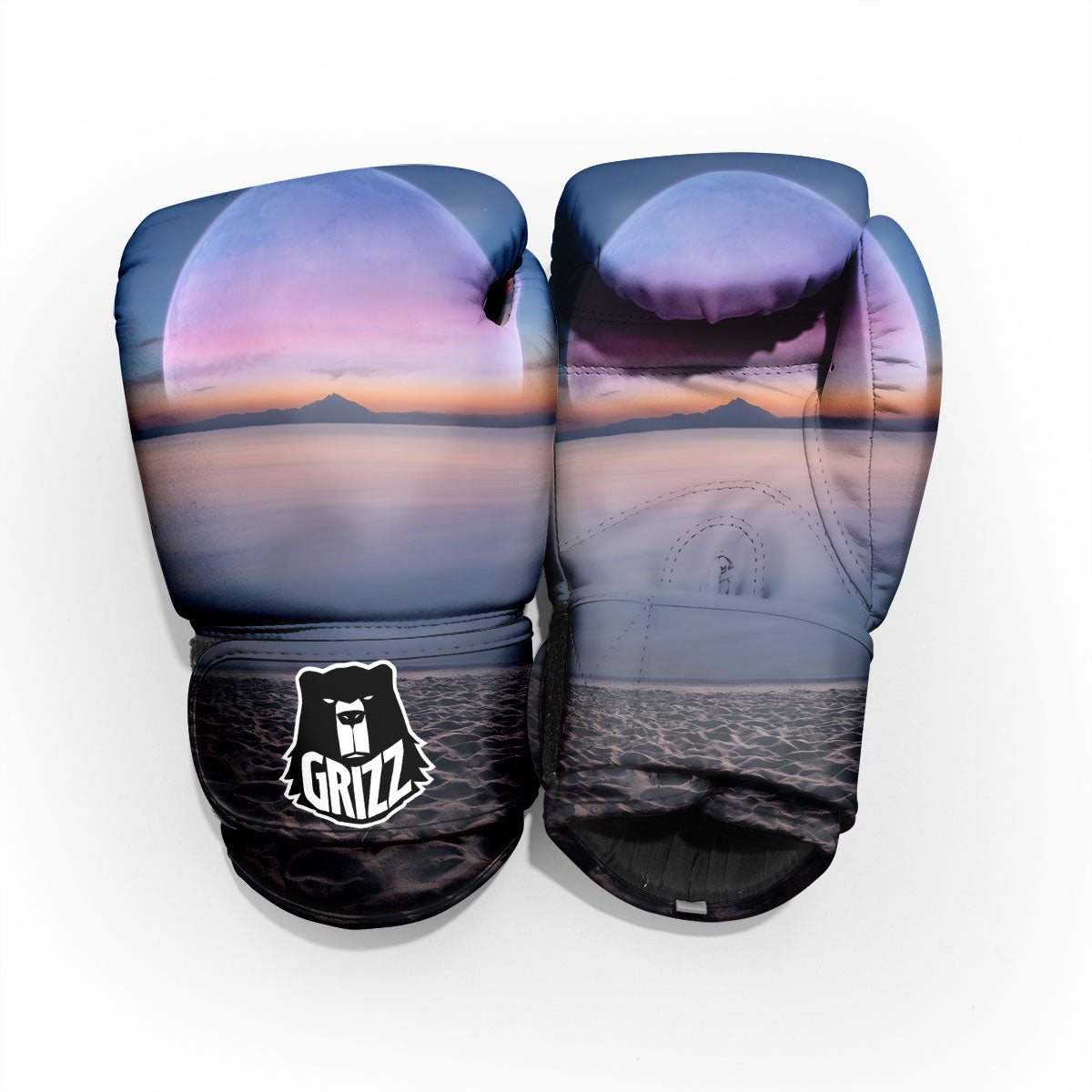 Moon And Beach Print Pro Boxing Glove