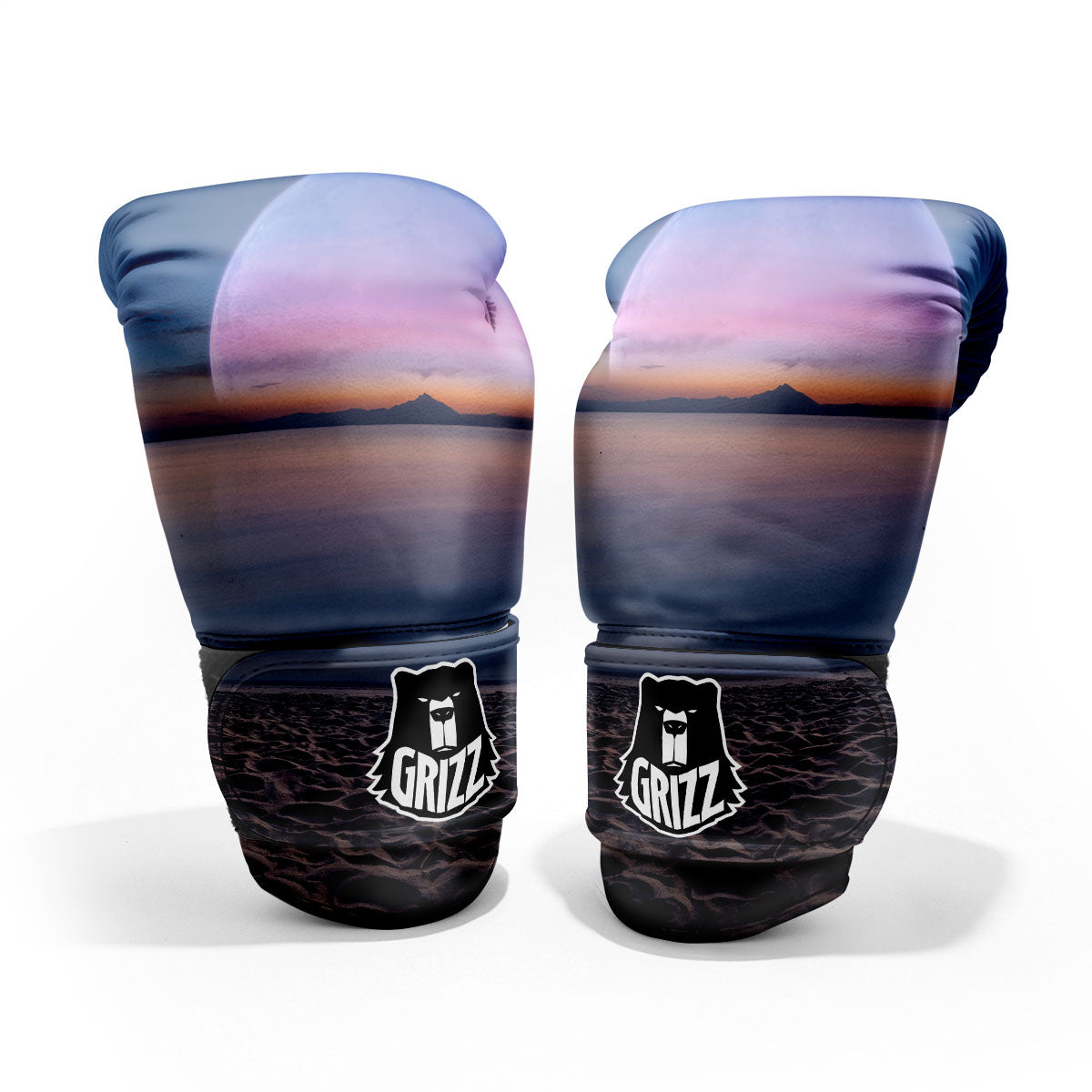 Moon And Beach Print Pro Boxing Glove