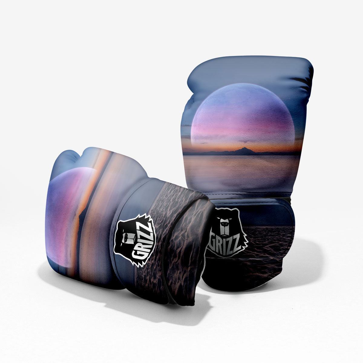 Moon And Beach Print Pro Boxing Glove
