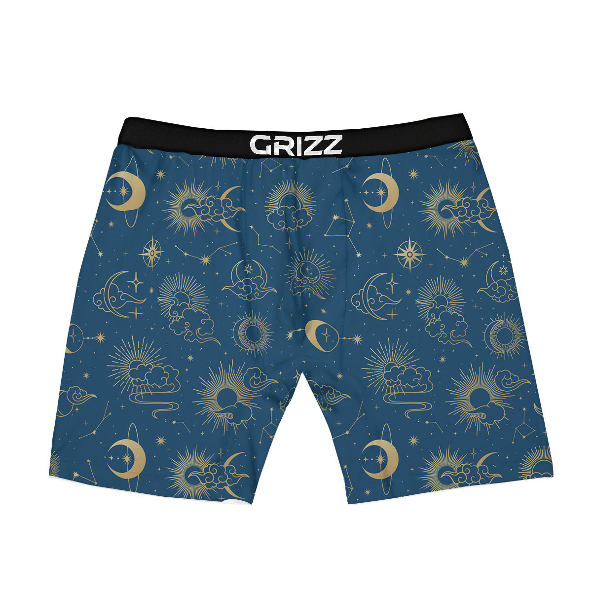 Moon And Blue Sun Print Pattern Boxer Briefs-grizzshop