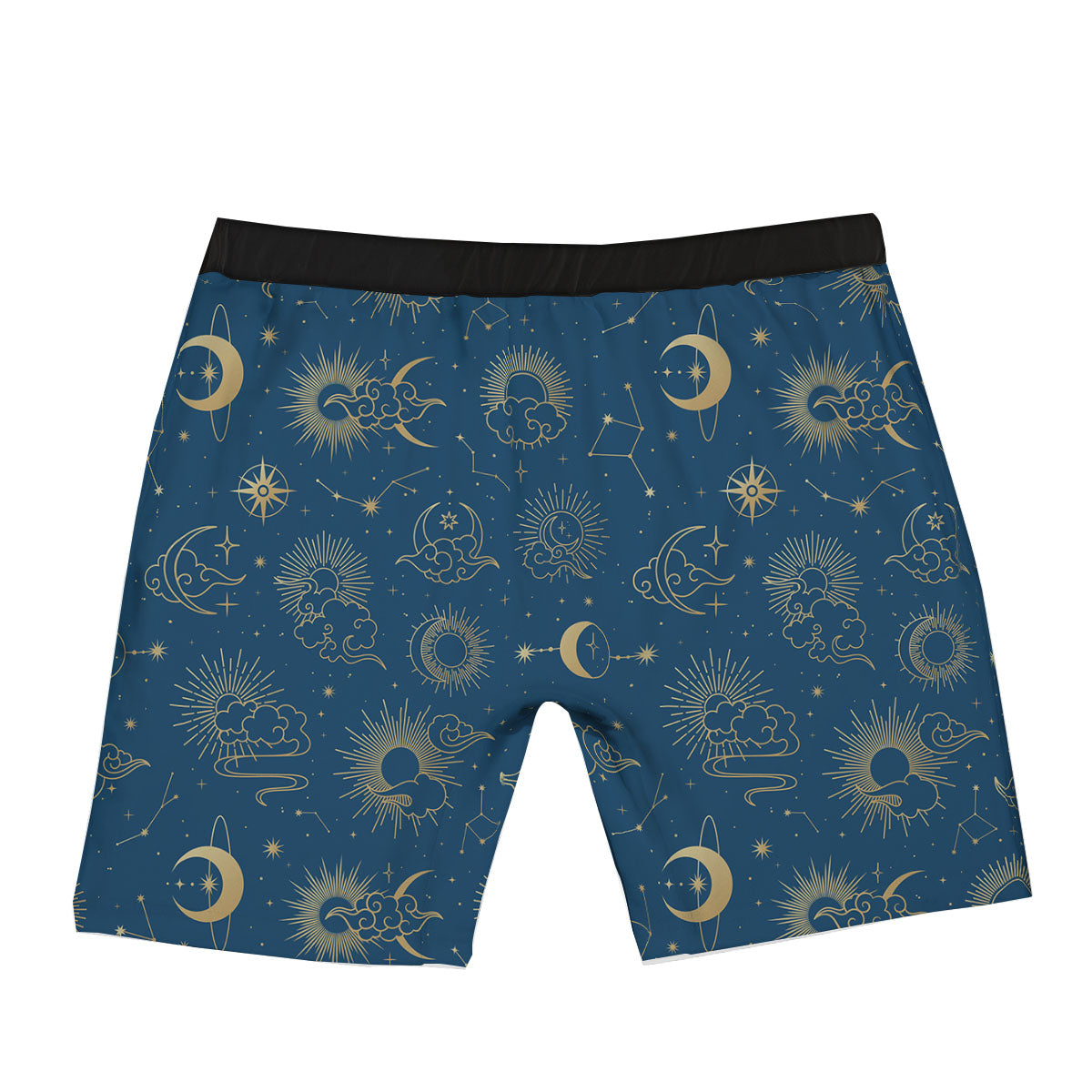 Moon And Blue Sun Print Pattern Boxer Briefs-grizzshop