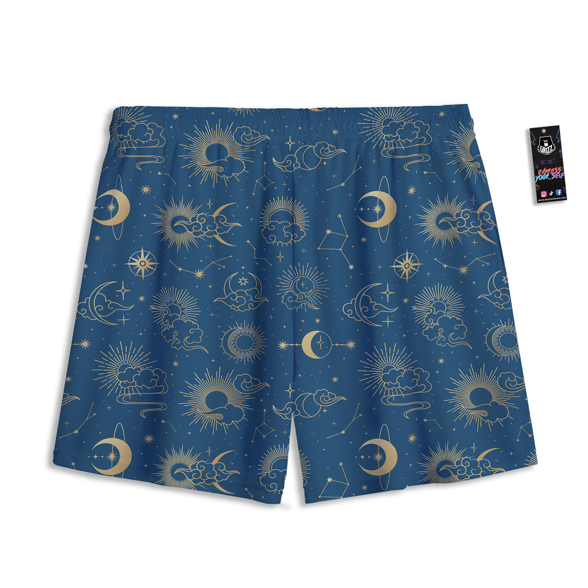 Marble Dark Green Print Mesh Shorts