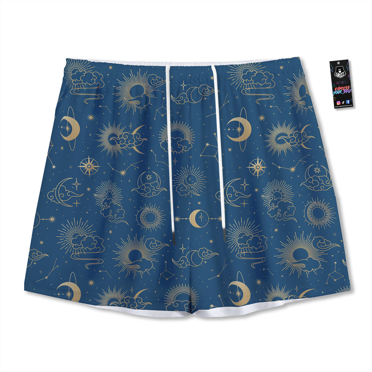 Marble Dark Green Print Mesh Shorts