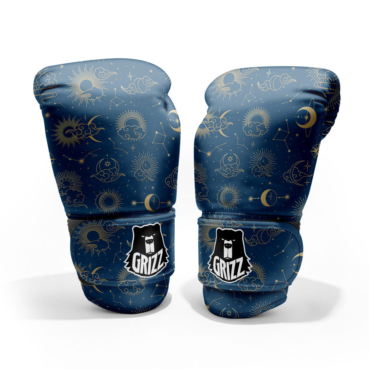 Moon And Blue Sun Print Pattern Pro Boxing Glove
