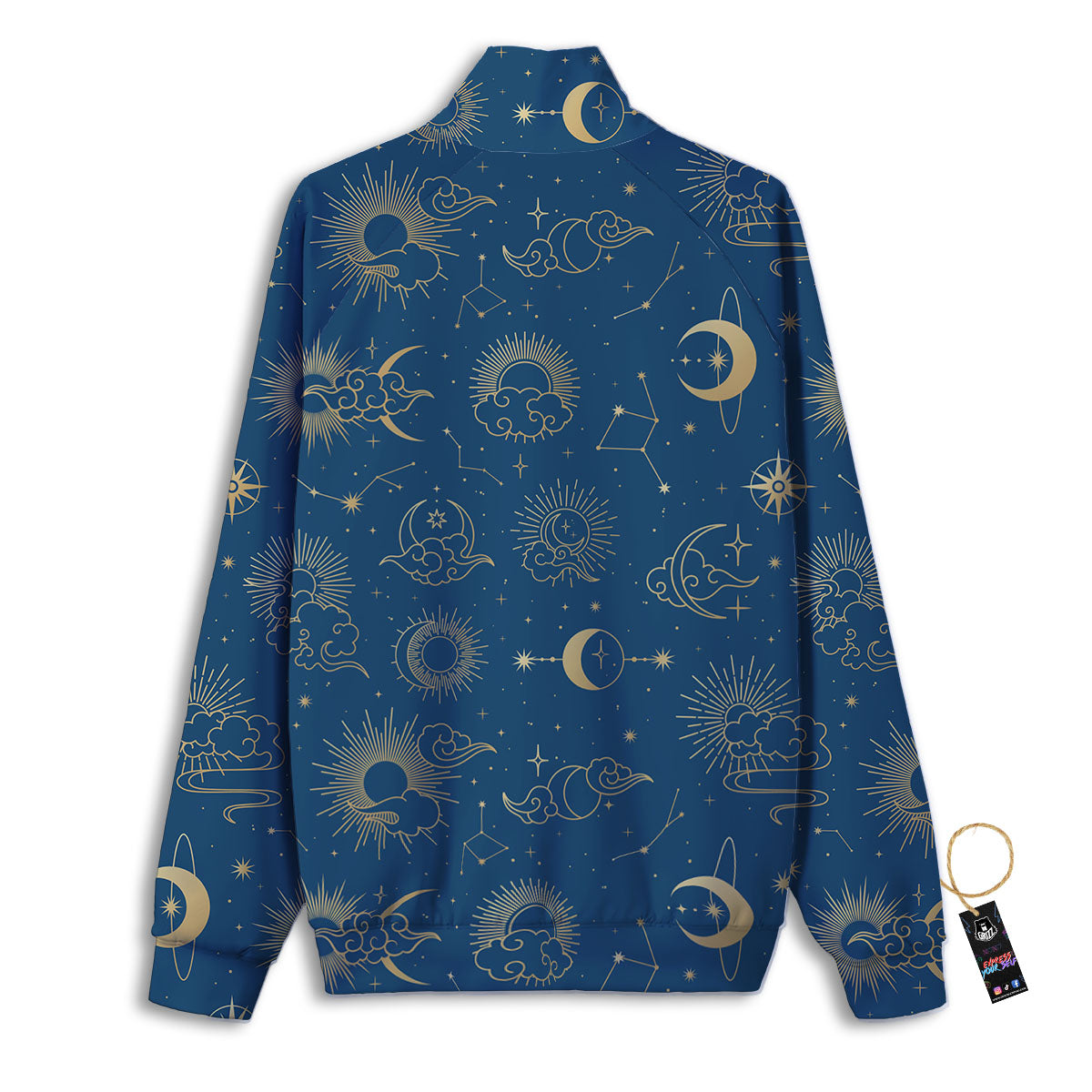 Moon And Blue Sun Print Pattern Track Jacket-grizzshop
