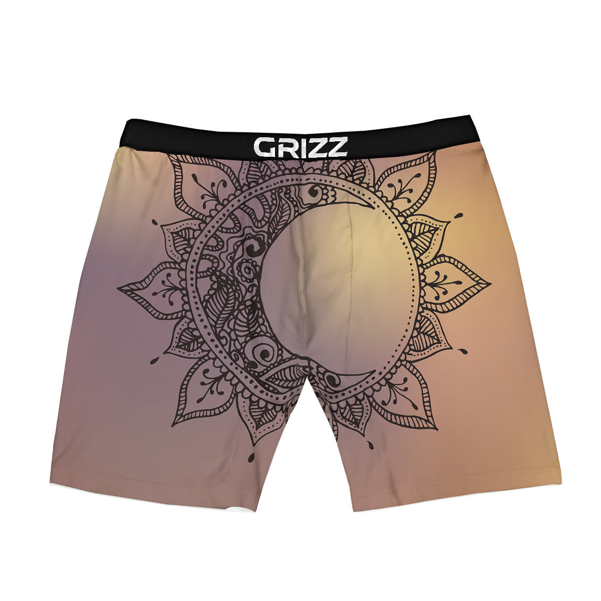 Moon And Bohemian Sun Print Boxer Briefs-grizzshop