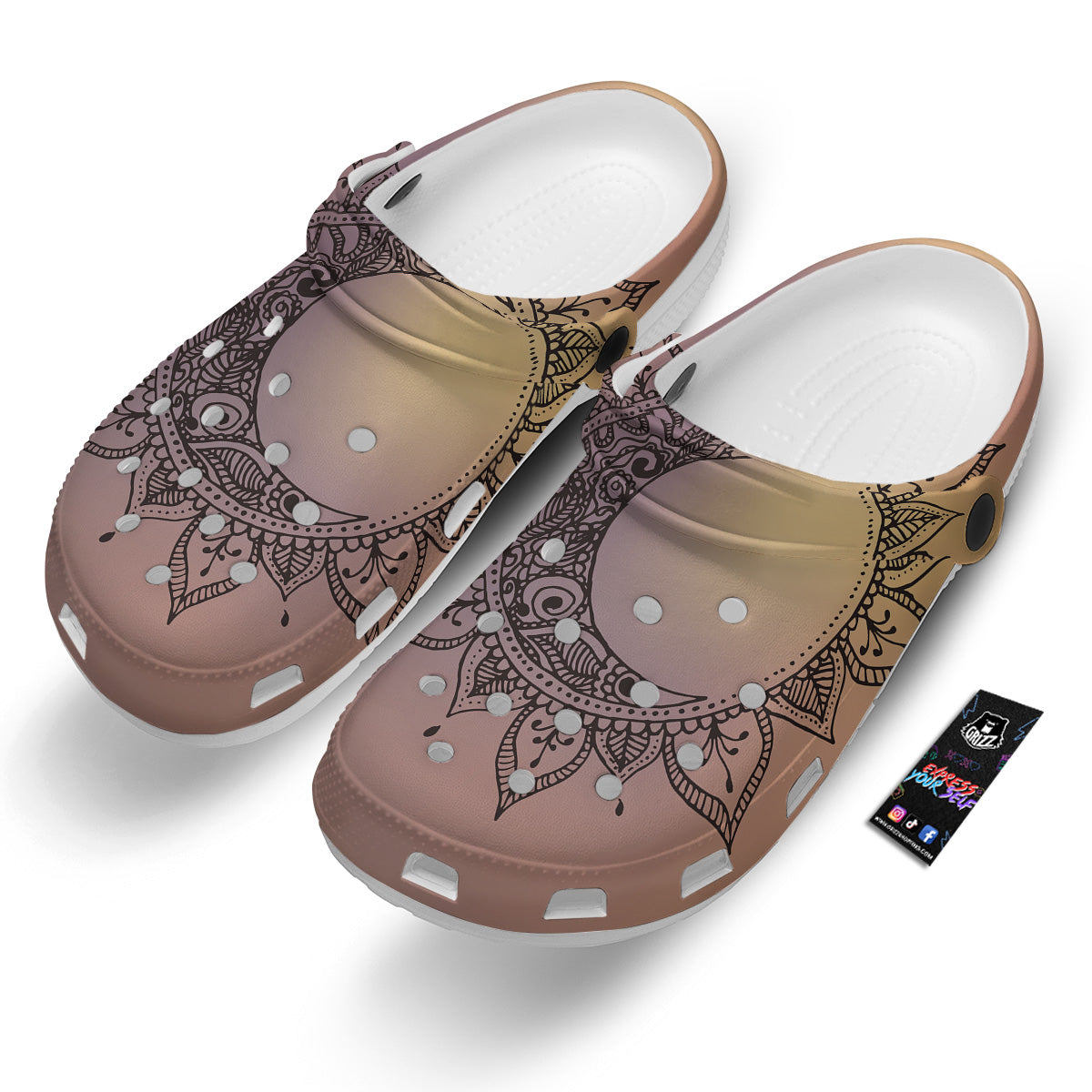 Moon And Bohemian Sun Print Clog-grizzshop
