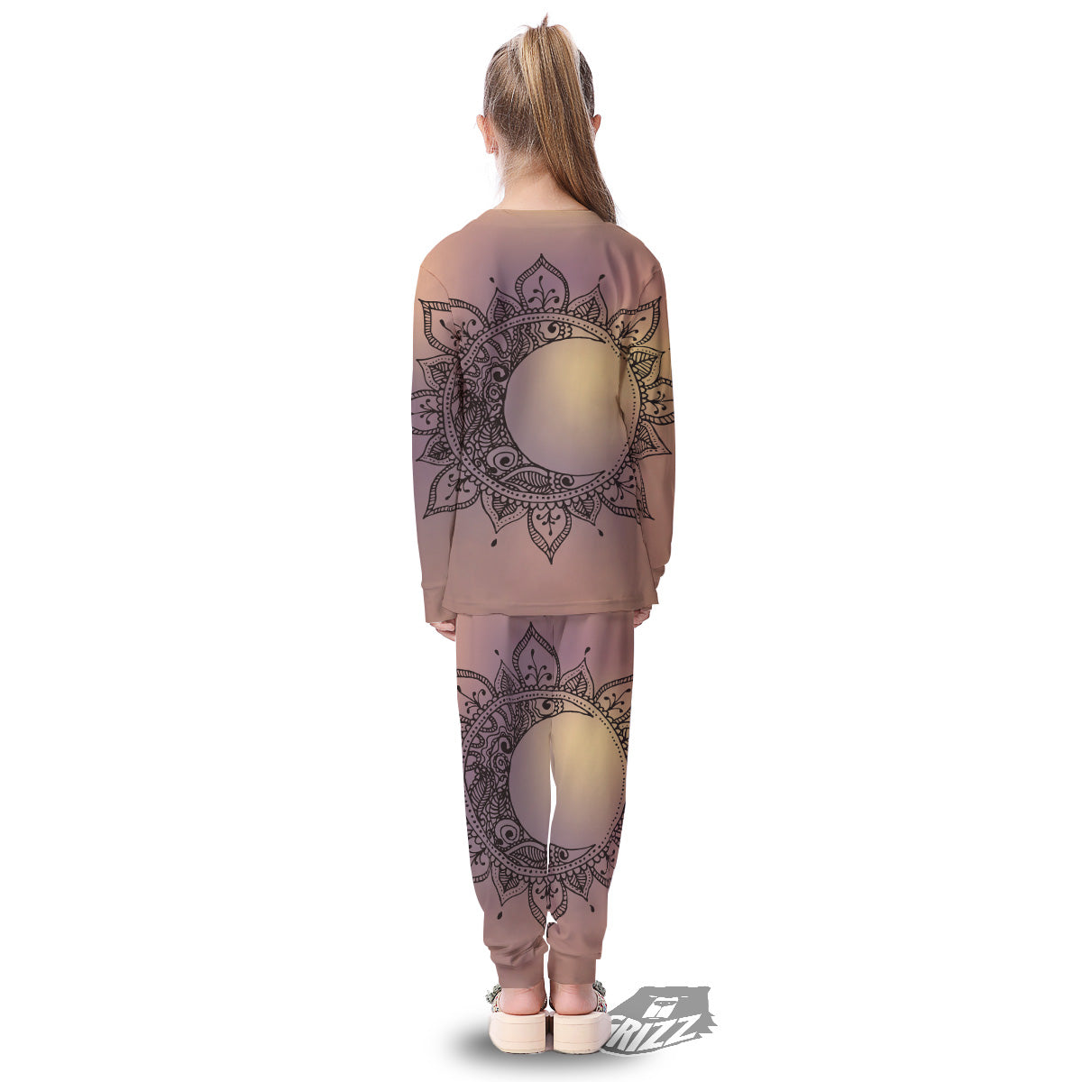 Moon And Bohemian Sun Print Kid's Pajamas-grizzshop