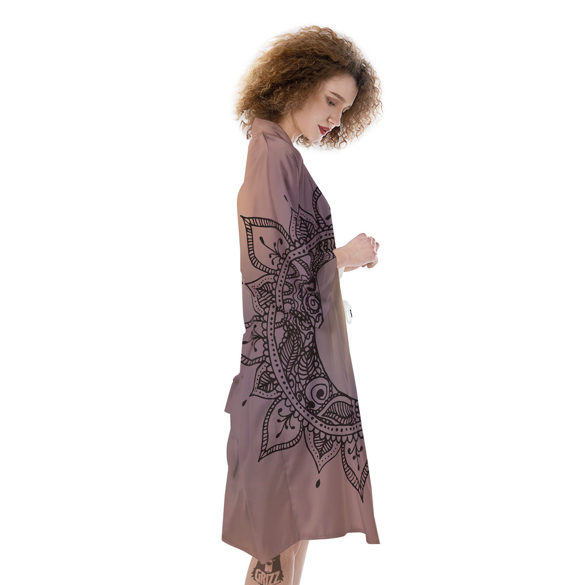 Moon And Bohemian Sun Print Kimono-grizzshop