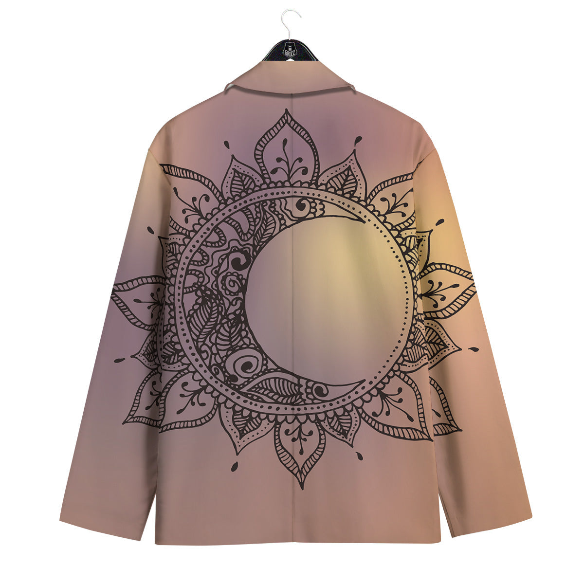 Moon And Bohemian Sun Print Men's Sport Coat-grizzshop