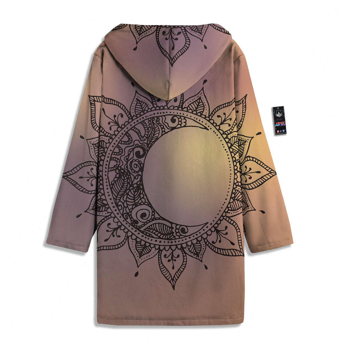 Moon And Bohemian Sun Print Men's Windbreaker Jacket-grizzshop