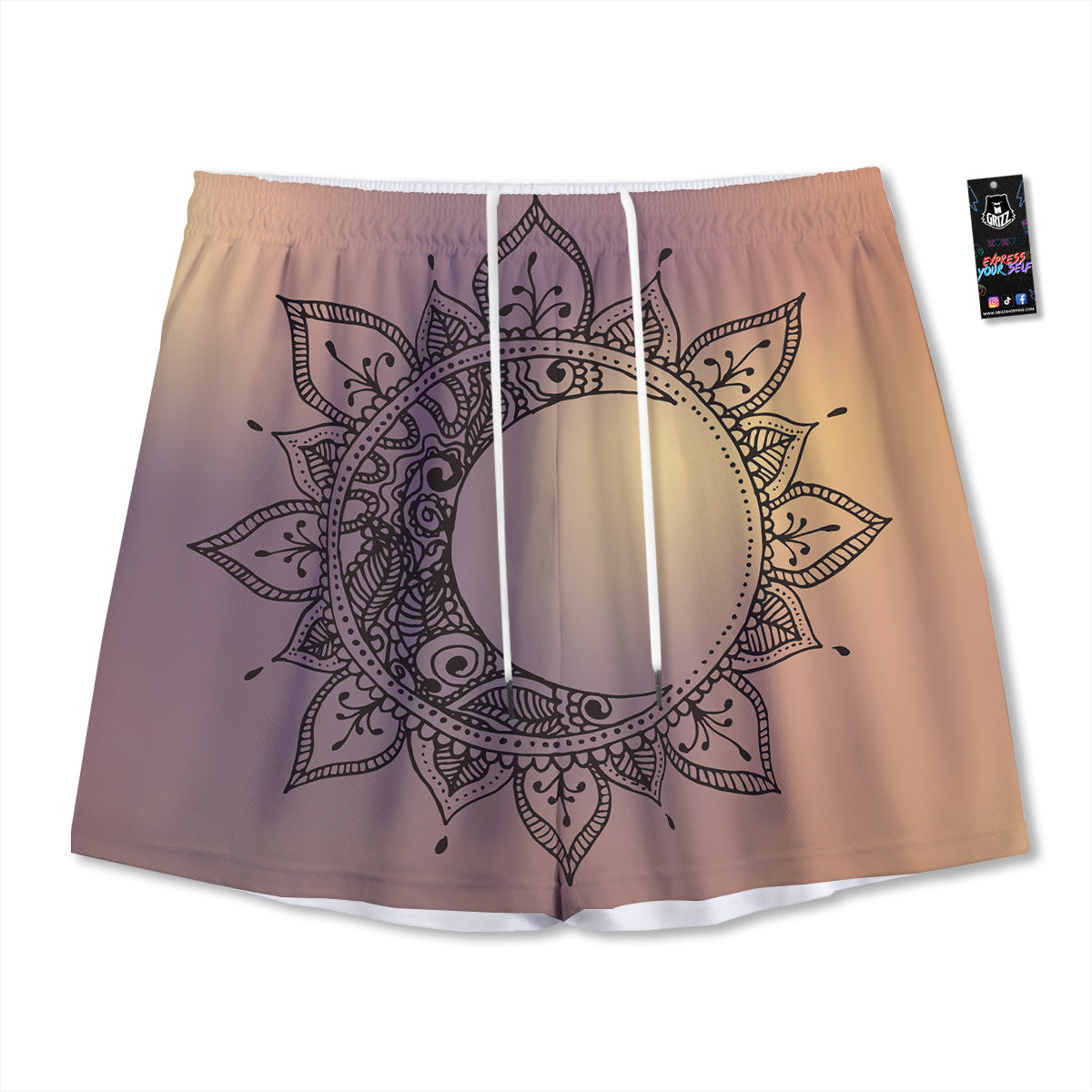 Marble Grey Bronze Print Mesh Shorts