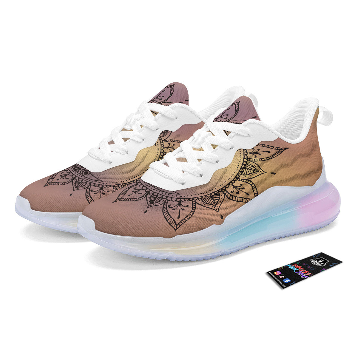 Moon And Bohemian Sun Print Running Sneakers-grizzshop