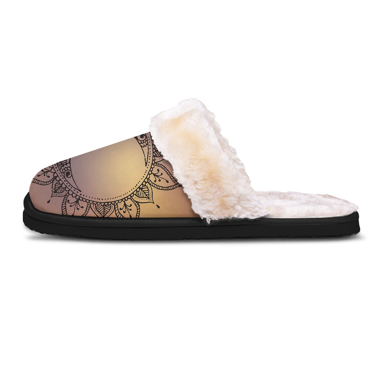 Moon And Bohemian Sun Print Slippers-grizzshop